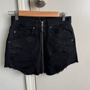 CARMAR DENIM black mini skirt